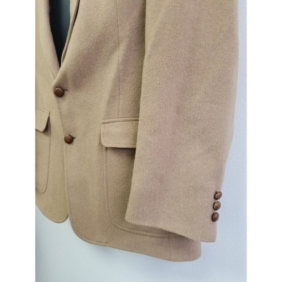 Stafford Executive Tan Brown Camel Hair Sports Coat Jacket Blazer 44L - Picture 4 of 10